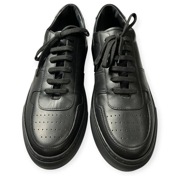 NEW Common Projects Bball Low Top Leather Sneakers MENS 42 Black Trainers 2155 - Picture 14 of 15